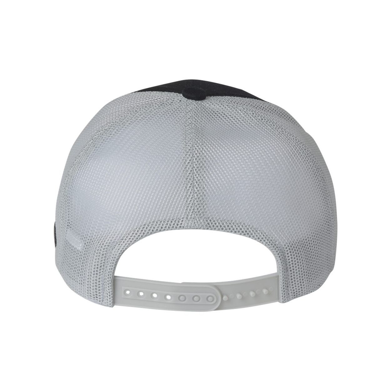 Black/Cool Gray Columbia Spring Grove™ III Snapback Cap, featuring a structured six-panel design, flat brim, embroidered Columbia logo patch, contrasting grey rope detail across the front, and an adjustable snapback closure for casual everyday wear and outdoor activities.