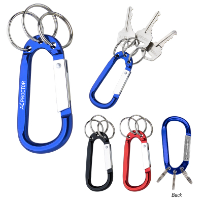 8mm Carabiner with Triple Split Ring Product Image