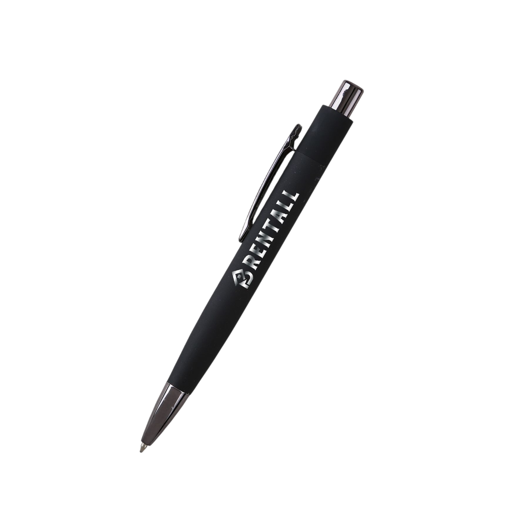 Black NFC Scribe pen, featuring a sleek metal barrel with a soft-touch finish, gunmetal trim accents, retractable ballpoint tip, and built-in NFC technology for tap-to-connect digital interactions, business networking, and everyday writing.