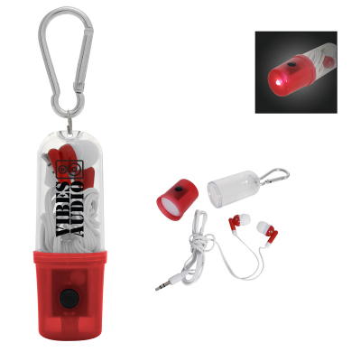 Earbuds With Flashlight Case Product Image
