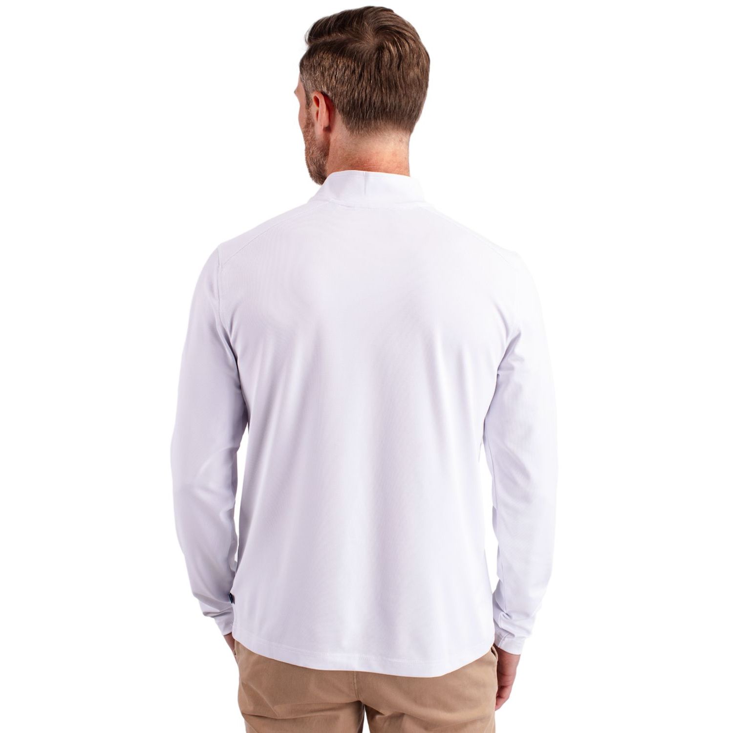 Cutter & Buck® Mens Virtue Recycled Featherlight Pique Quarter Zip Pullover Product Image