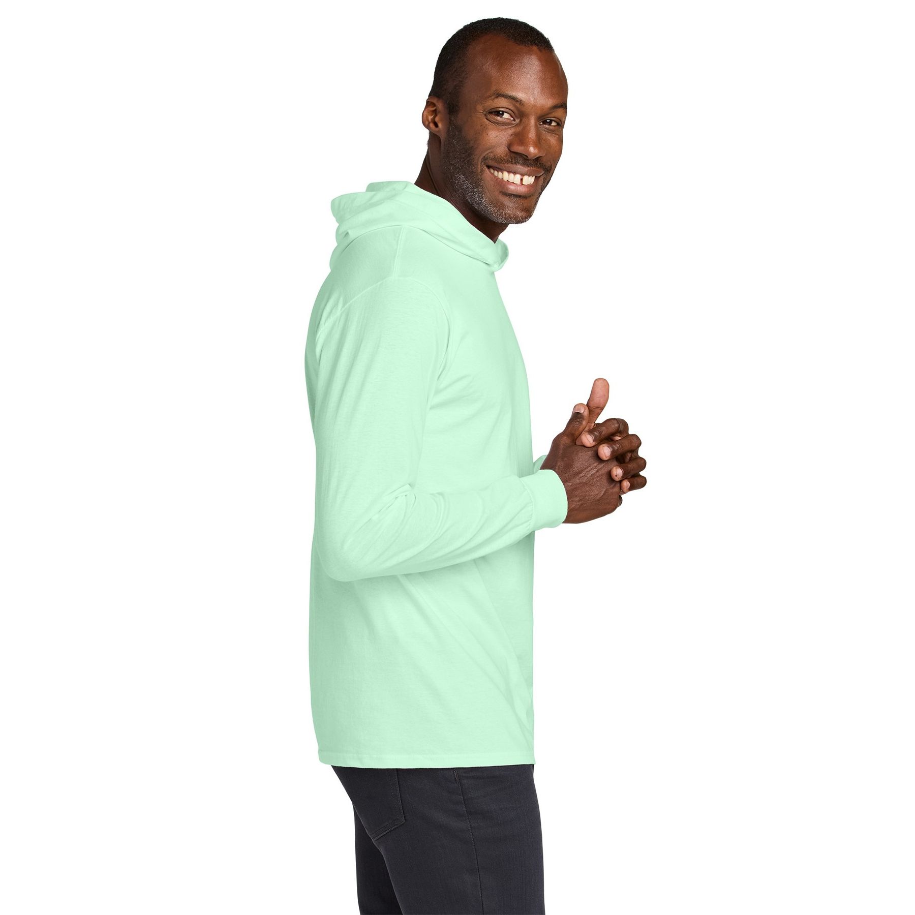 JERZEES® Classics™ Unisex Cotton Long Sleeve Hooded T-Shirt Product Image