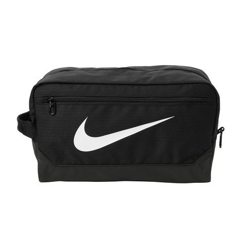 Black Nike Brasilia Modular Tote, featuring durable polyester construction, a spacious zippered main compartment, dual carry handles, adjustable shoulder strap, multiple organizational pockets, and a versatile design for gym workouts, commuting, travel, and everyday gear.