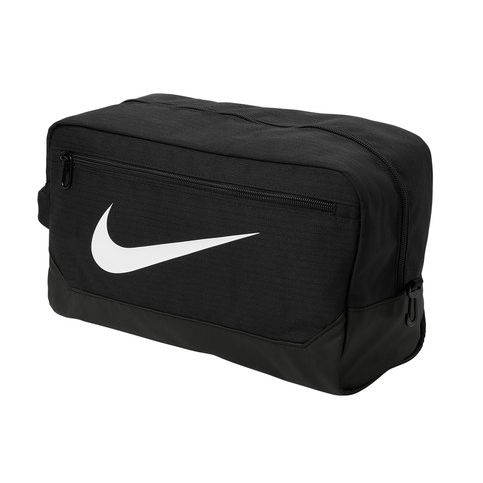 Black Nike Brasilia Modular Tote, featuring durable polyester construction, a spacious zippered main compartment, dual carry handles, adjustable shoulder strap, multiple organizational pockets, and a versatile design for gym workouts, commuting, travel, and everyday gear.