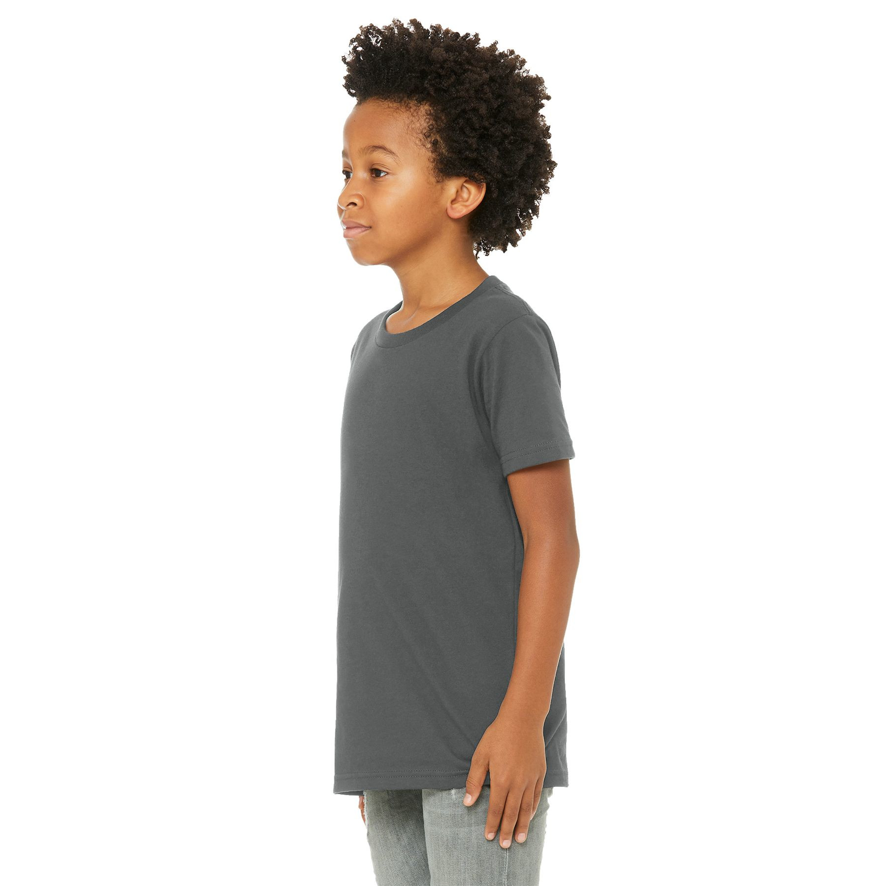Asphalt youth short sleeve jersey tee with a classic fit and crewneck displayed on a white background.