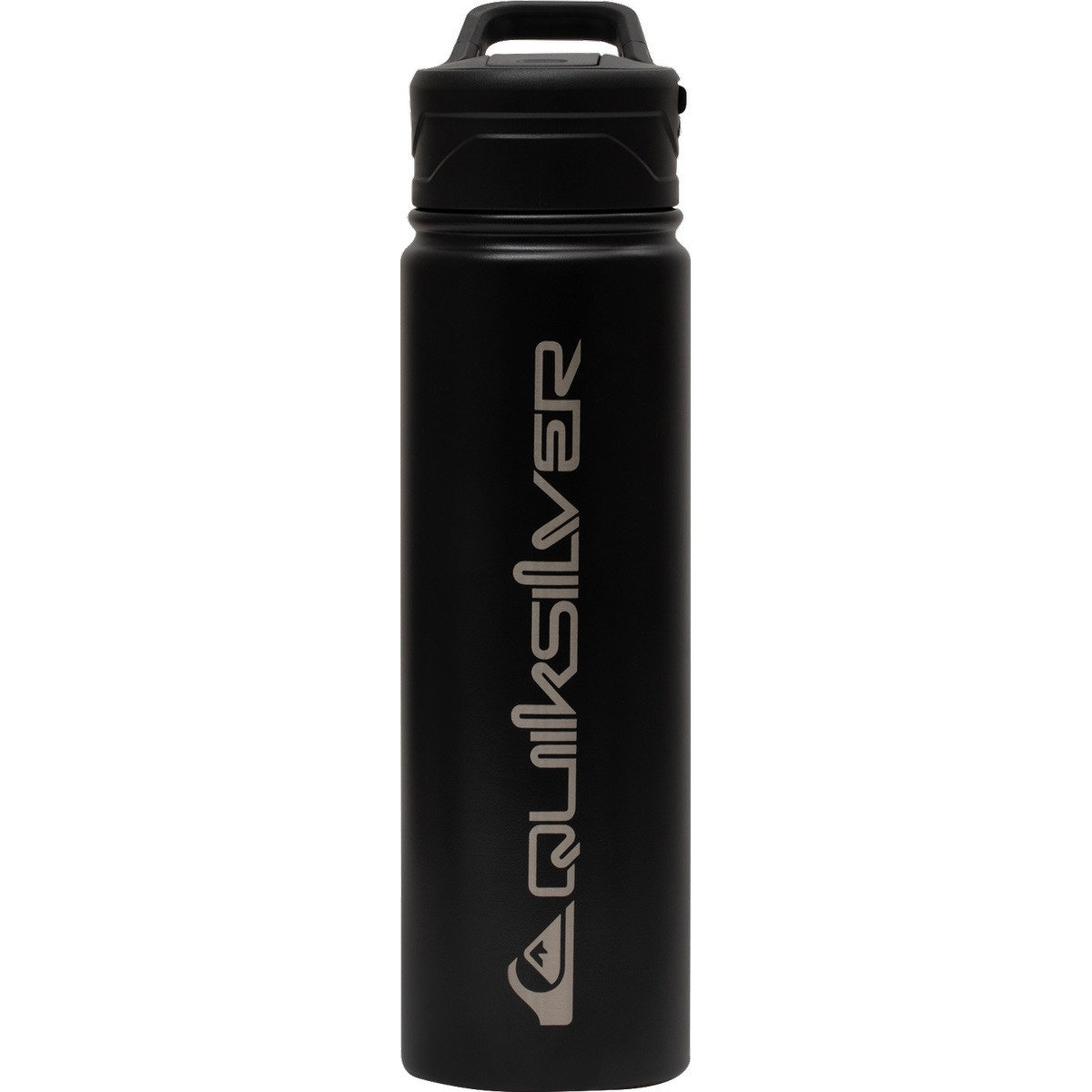Black insulated stainless steel tumbler with a secure one-touch locking lid, leak-proof design, and double-wall vacuum insulation.