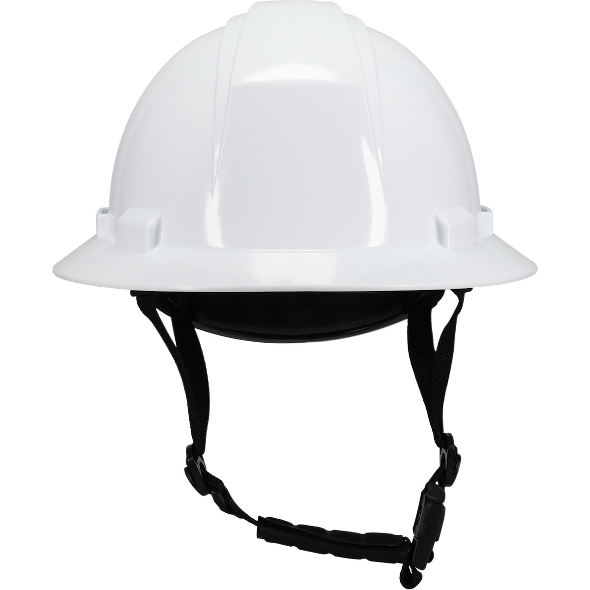 White PIP® Kilimanjaro™ Hard Hat with full-brim HDPE shell, 4-point textile suspension, wheel ratchet adjustment, and chin strap for head protection on construction and industrial job sites.