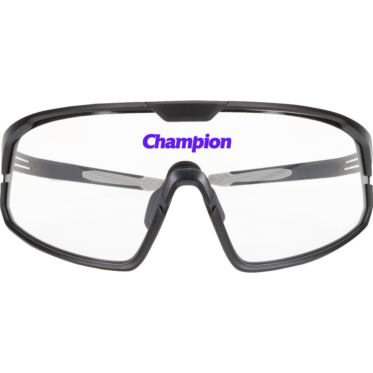 Clear Bouton® Optical Site Boss™ Clear Lens Safety Glasses with a black full-frame design, clear FogLess® 3Sixty™ anti-fog lenses, adjustable soft rubber nose pads, and ultra-flexible black temples for eye protection in construction, manufacturing, and industrial work environments.