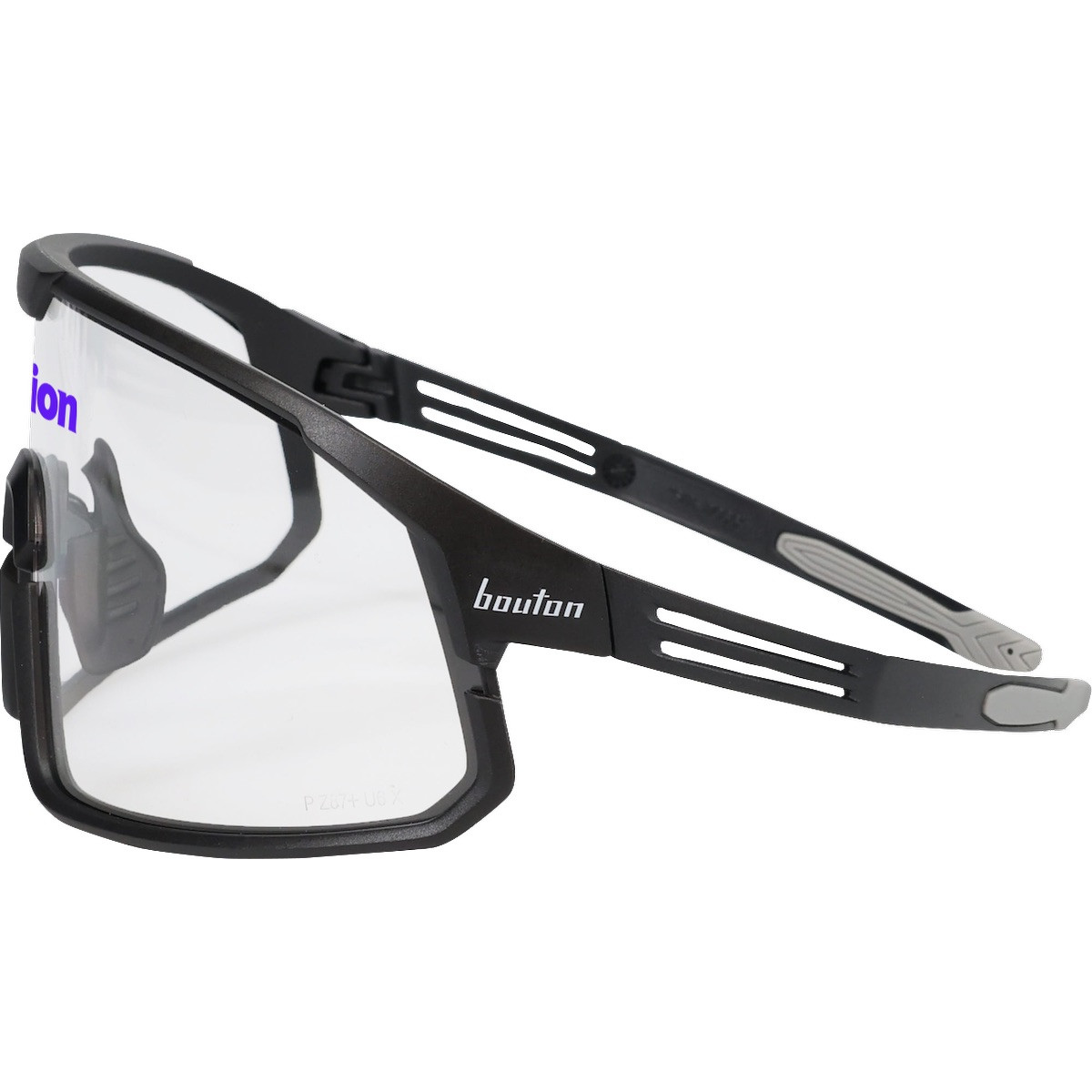 Clear Bouton® Optical Site Boss™ Clear Lens Safety Glasses with a black full-frame design, clear FogLess® 3Sixty™ anti-fog lenses, adjustable soft rubber nose pads, and ultra-flexible black temples for eye protection in construction, manufacturing, and industrial work environments.