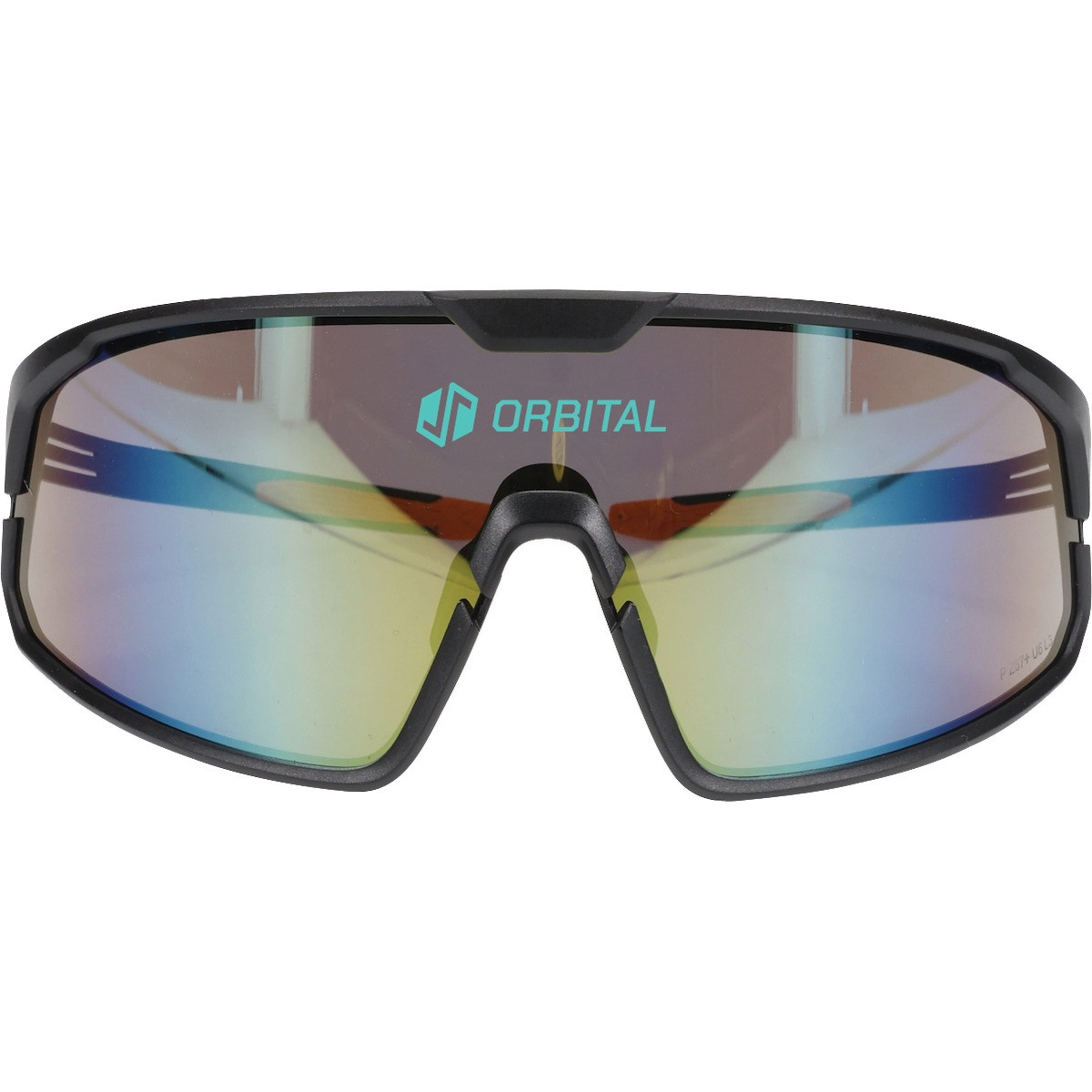 Black Bouton® Optical Site Boss™ Safety Glasses with full-frame design, mirrored anti-scratch lenses, adjustable soft rubber nose pads, and ultra-flexible black temples for eye protection in outdoor construction, industrial, and jobsite environments.
