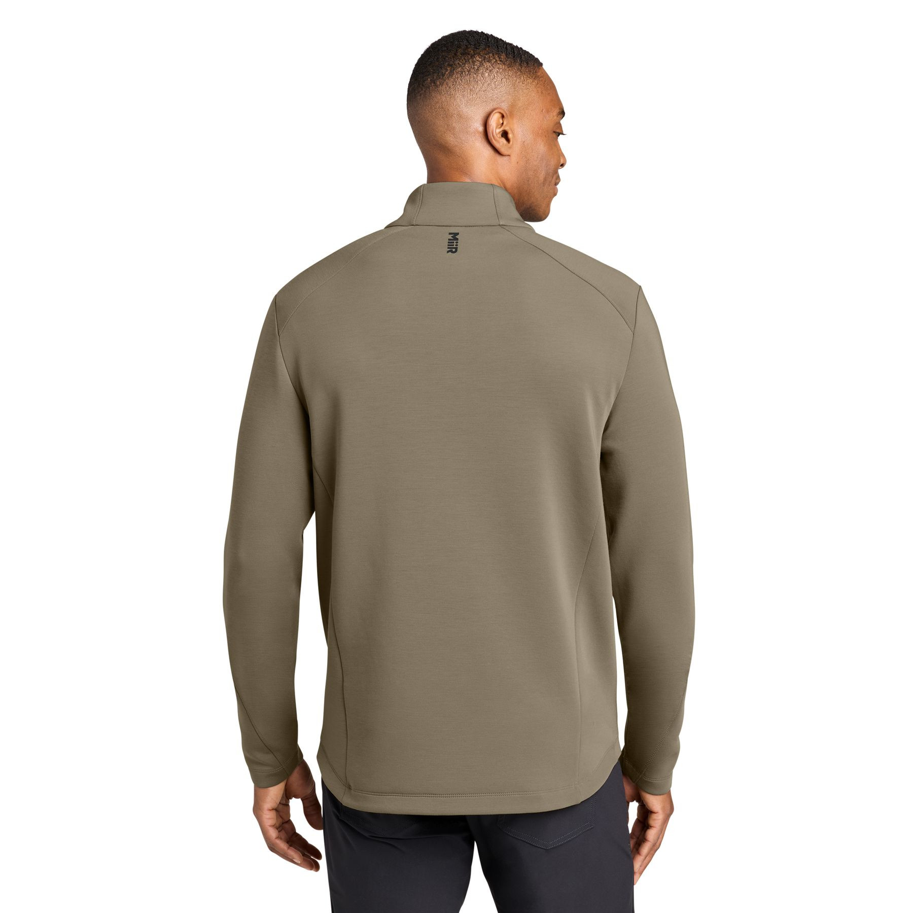 Truffle MiiR® Kumo 1/4-Snap Pullover with ultrasoft recycled polyester spacer knit, a stand-up collar, four-snap placket, long sleeves, and zippered side pockets for lightweight layering and everyday outdoor wear.