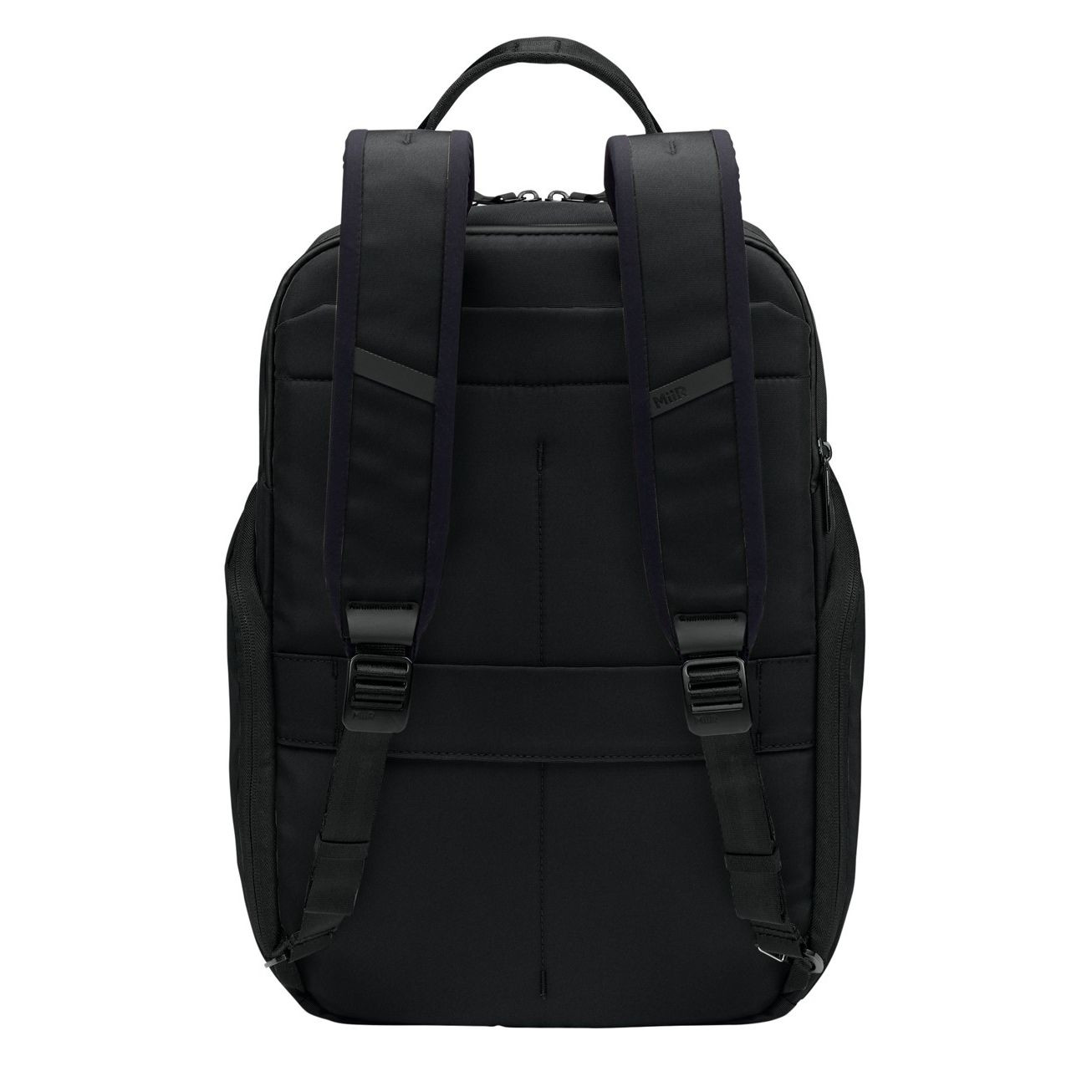 Pitch Black MiiR® Kondoh Double-Handle Pack backpack, made from durable recycled polyester with dual tote handles, padded shoulder straps, multiple zippered compartments, and a streamlined design for commuting, work, travel, and everyday carry.