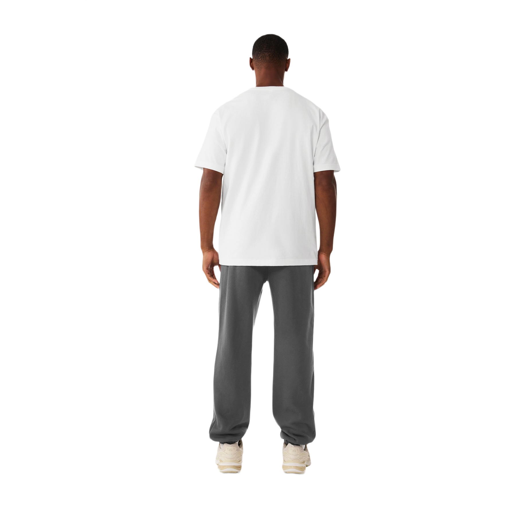 Asphalt BELLA+CANVAS unisex sponge fleece sweatpants with an interior drawcord, encased elastic leg cuffs, relaxed fit, and tear-away label.