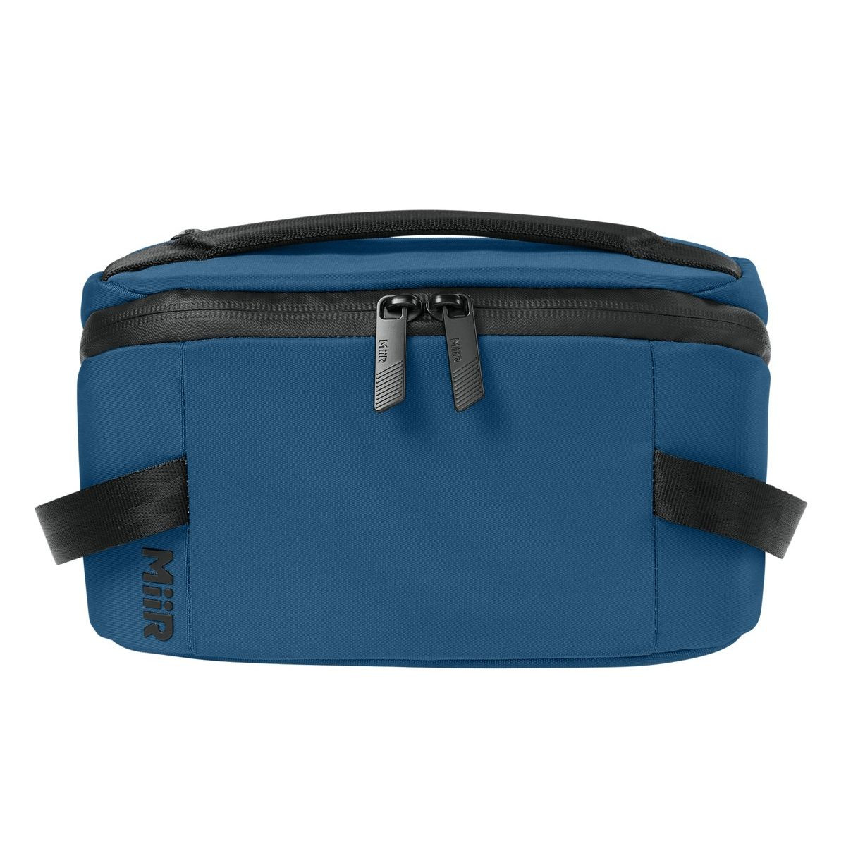 Deep Lake MiiR® Causeway Tech Organizer, recycled polyester zippered organizer with multiple interior stretch pockets, cable and accessory compartments, a padded carry handle, and a compact design for storing chargers, cords, earbuds, and other tech essentials.