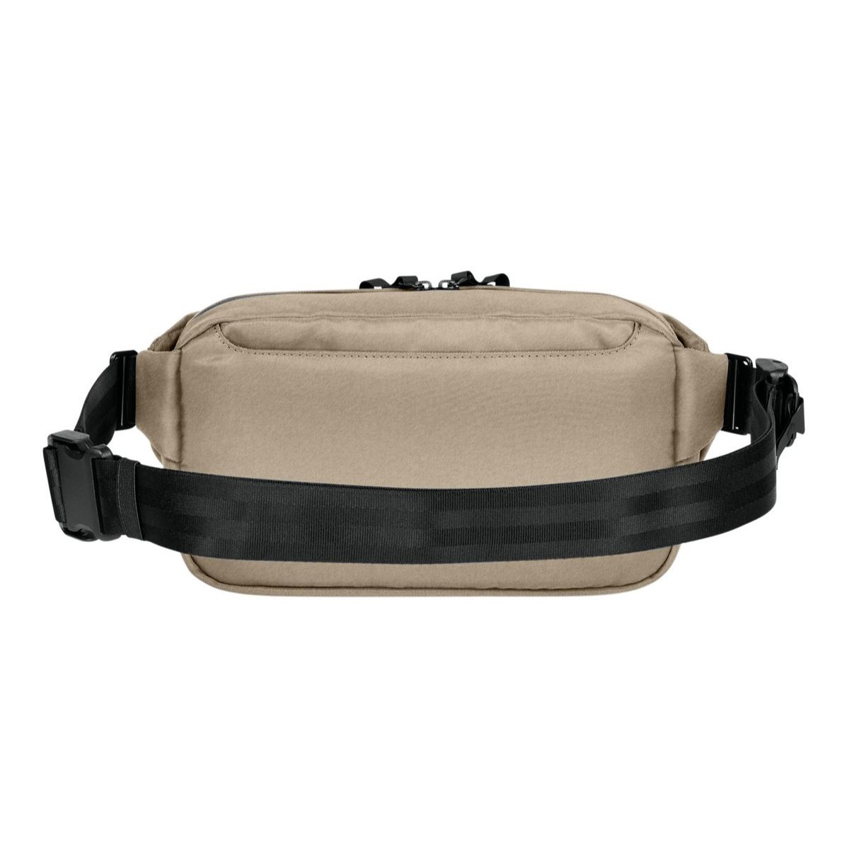 Linen MiiR® Vessel Crossbody Bag, recycled polyester crossbody bag with an adjustable wide shoulder strap, zippered compartments, multiple interior organizer pockets, and a compact design for travel, commuting, and everyday essentials.