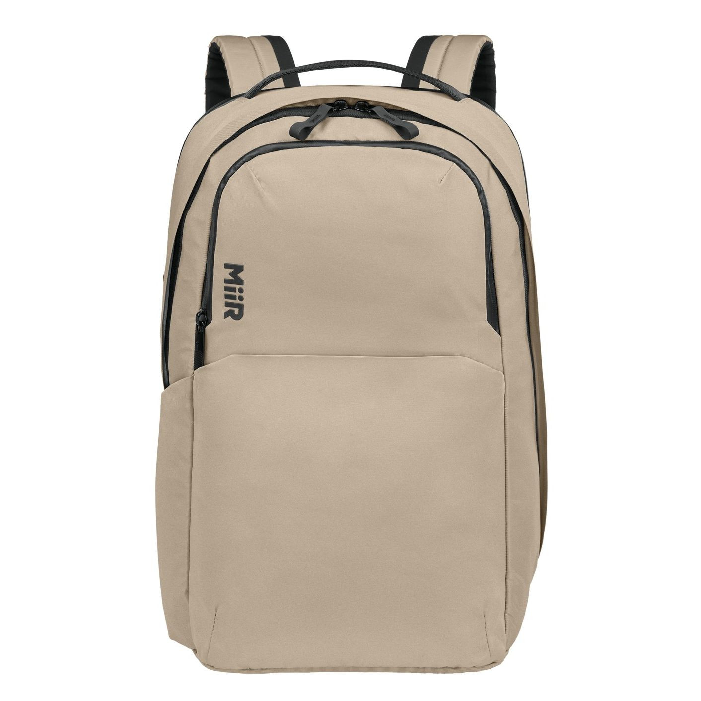 Linen MiiR® Kondoh Classic Pack backpack, durable recycled polyester backpack with a streamlined silhouette, padded shoulder straps, dual-zip main compartment, side water bottle pocket, and multiple organizer pockets for commuting, travel, work, and everyday carry.