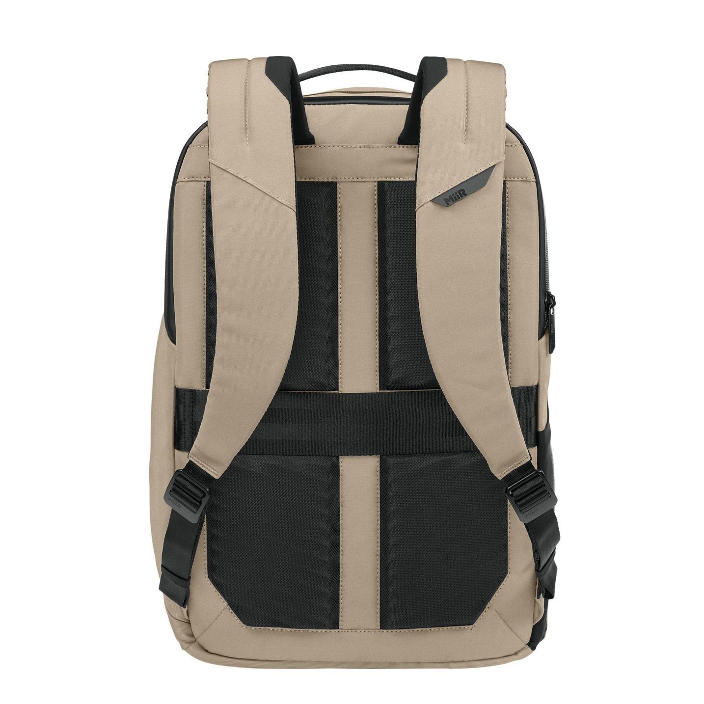 Linen MiiR® Kondoh Classic Pack backpack, durable recycled polyester backpack with a streamlined silhouette, padded shoulder straps, dual-zip main compartment, side water bottle pocket, and multiple organizer pockets for commuting, travel, work, and everyday carry.