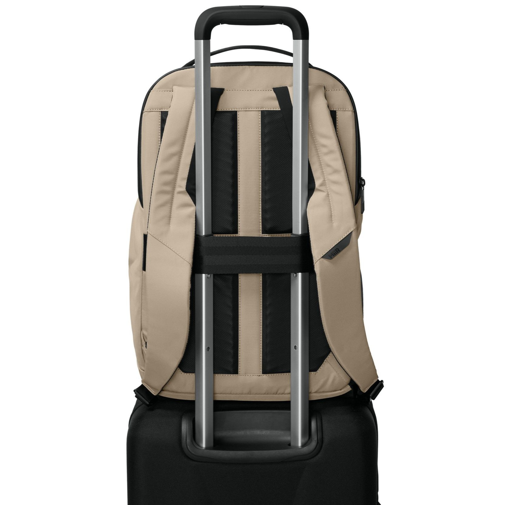 Linen MiiR® Kondoh Classic Pack backpack, durable recycled polyester backpack with a streamlined silhouette, padded shoulder straps, dual-zip main compartment, side water bottle pocket, and multiple organizer pockets for commuting, travel, work, and everyday carry.