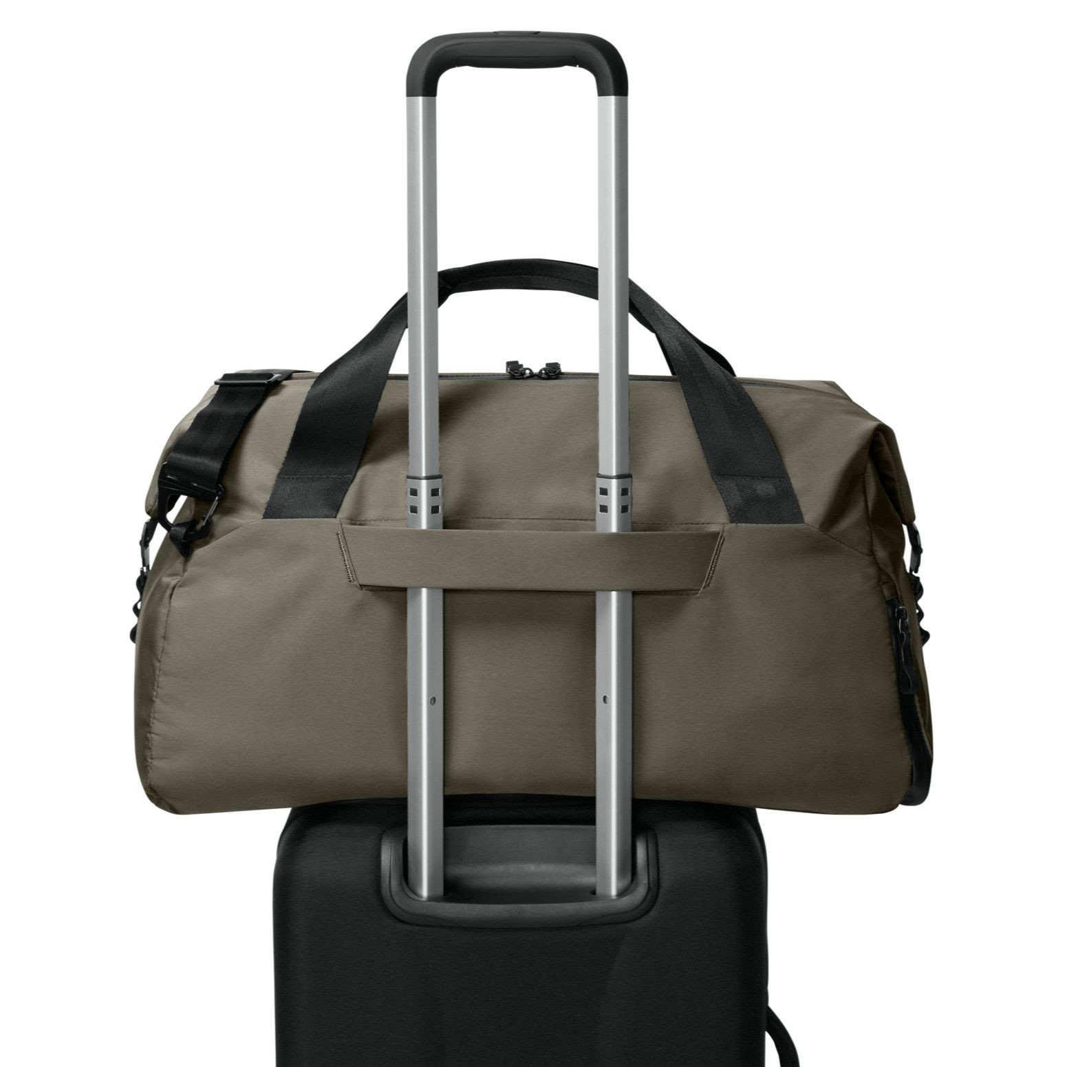 Truffle MiiR® Kondoh Weekend Duffel Bag, durable recycled polyester duffel bag with dual carry handles, adjustable shoulder strap, spacious zippered main compartment, and a streamlined design for travel, gym, and weekend getaways.