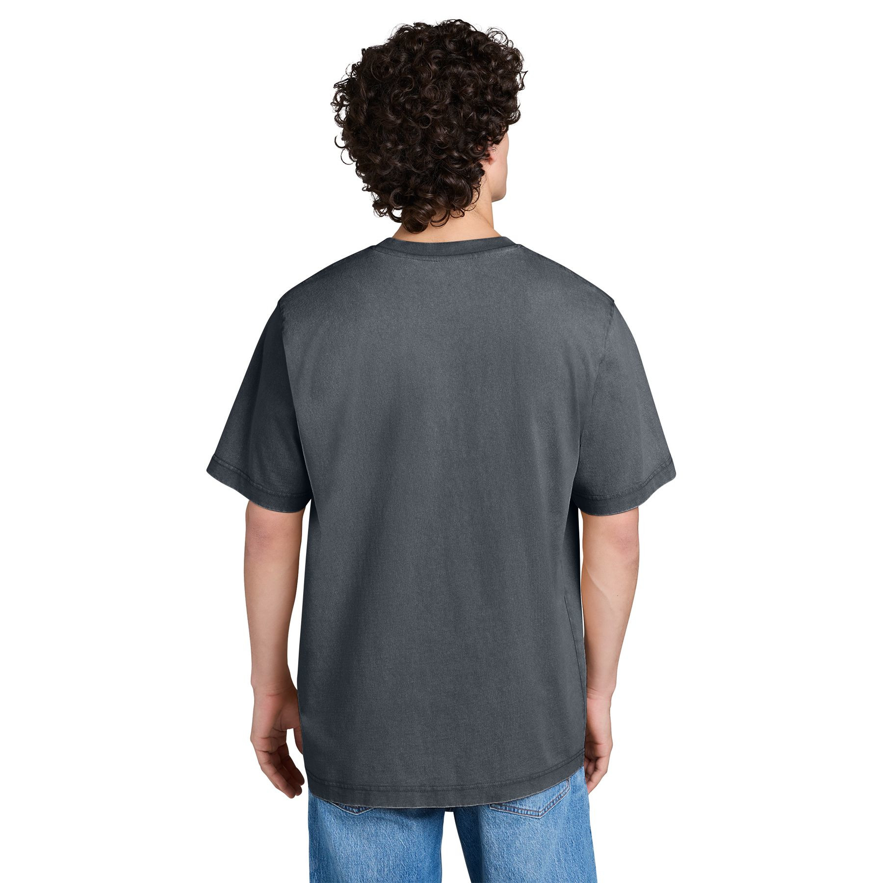 G. Dyed Anthracite heavyweight vintage tee made from organic garment-dyed cotton with a rib knit crew neck, relaxed fit, double-needle topstitched sleeves, and subtle seam shading.