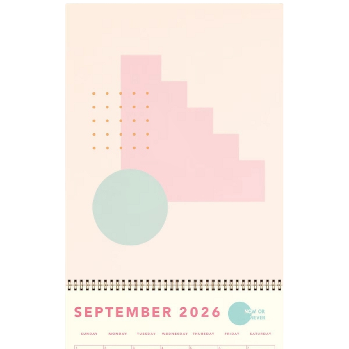 Jumbo vertical calendar pad with colored page edges and sturdy text-weight paper.