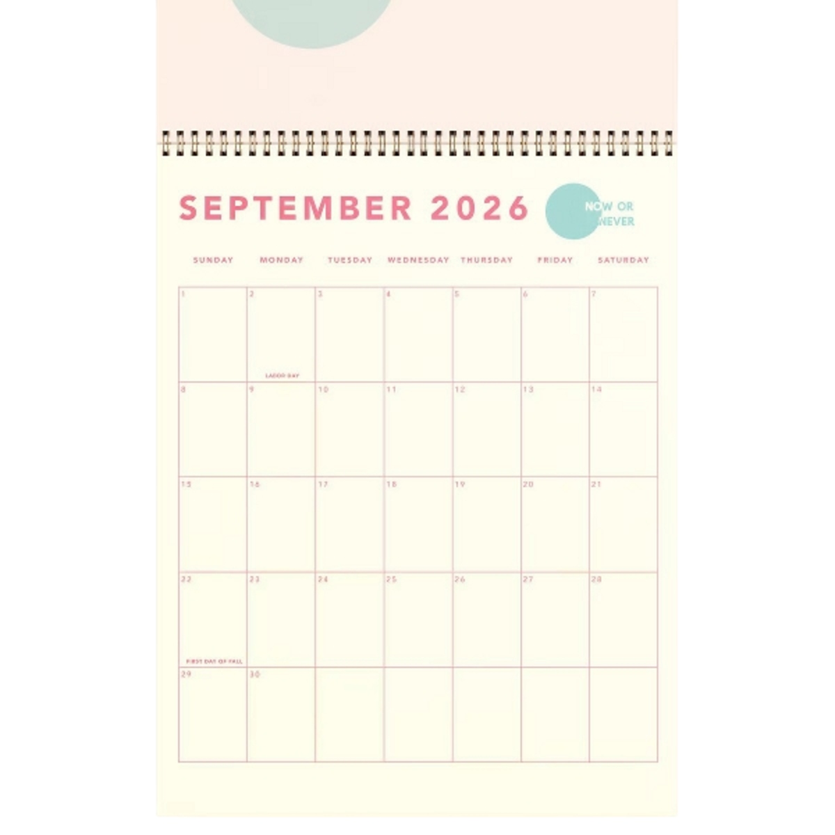 Jumbo vertical calendar pad with colored page edges and sturdy text-weight paper.