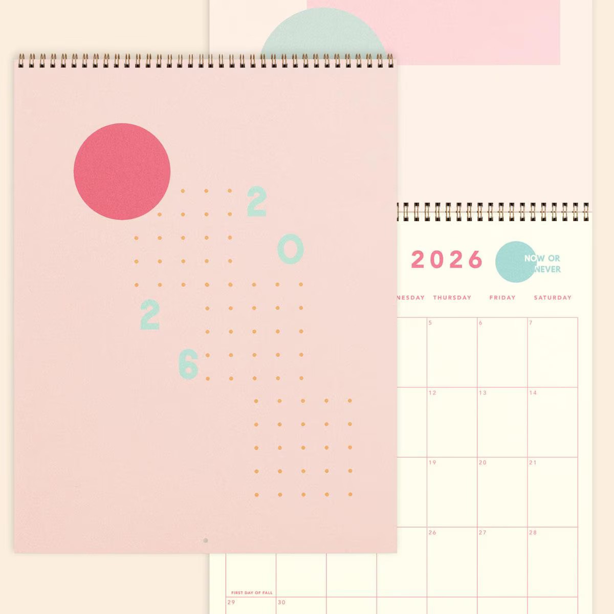Jumbo vertical calendar pad with colored page edges and sturdy text-weight paper.
