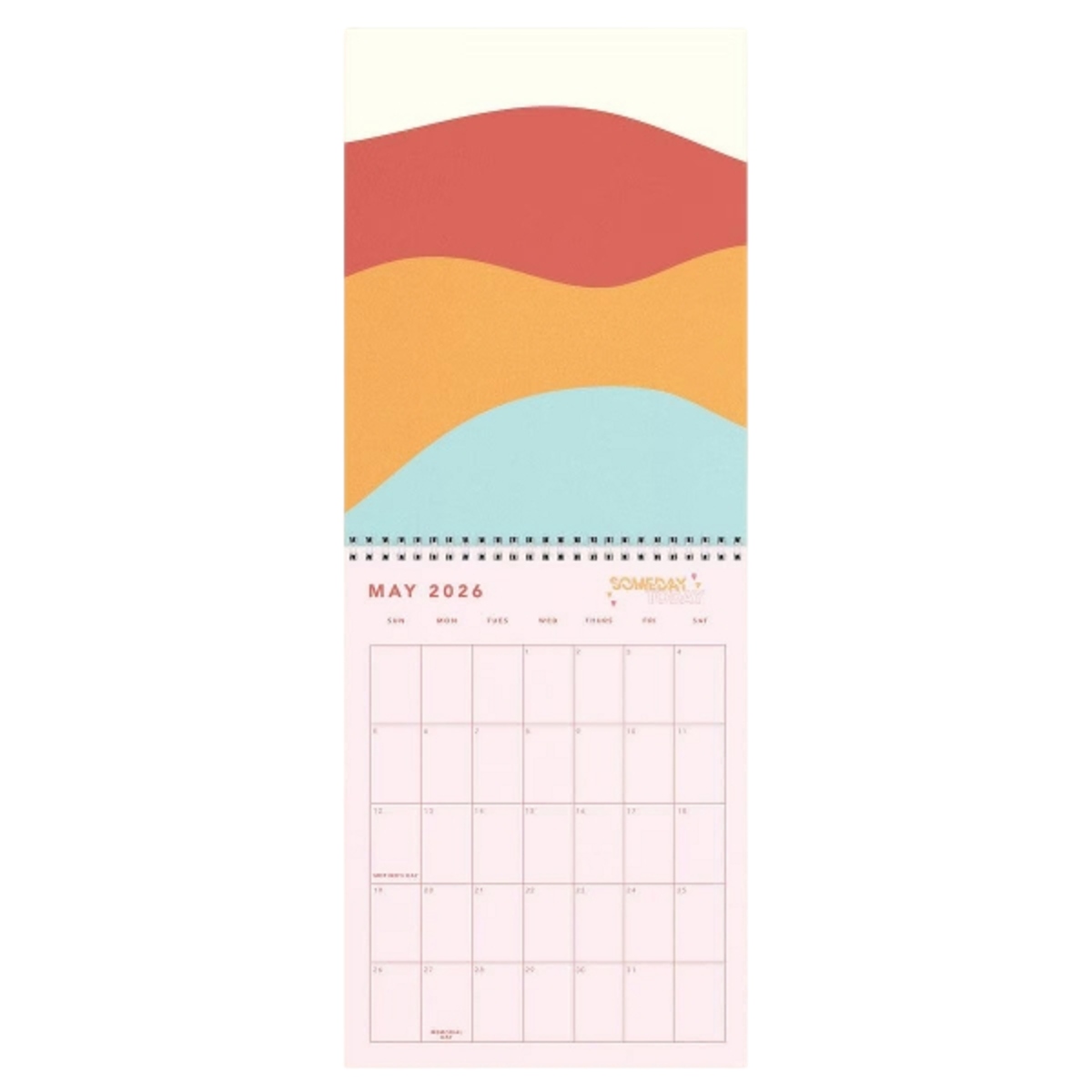 Standard vertical wall calendar with monthly pages and a hanging format.