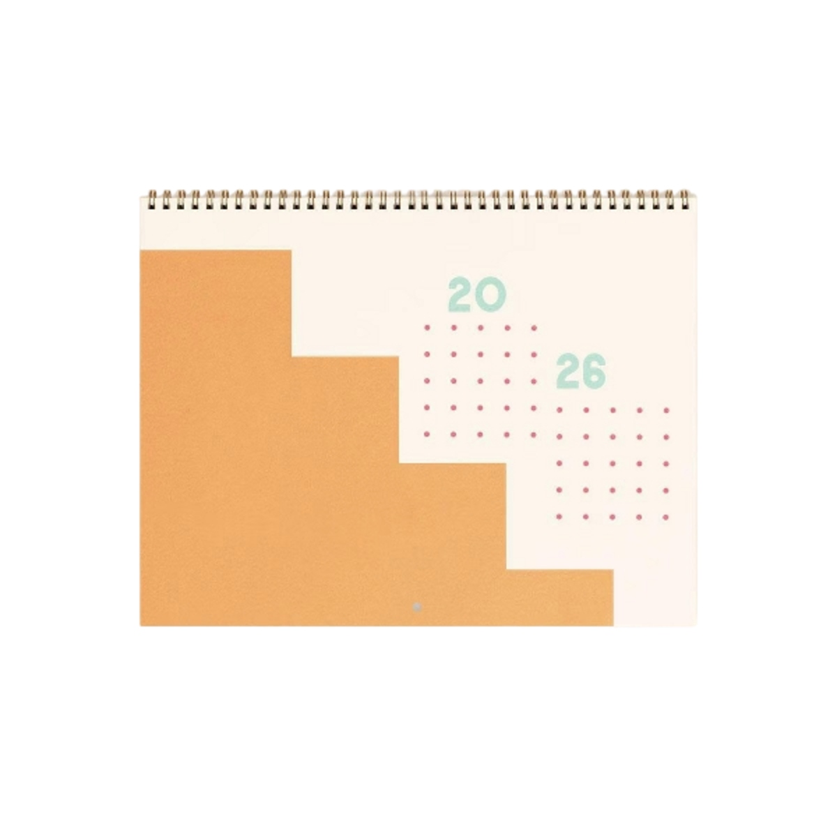 Large horizontal wall calendar with colored page edges and durable text-weight paper.