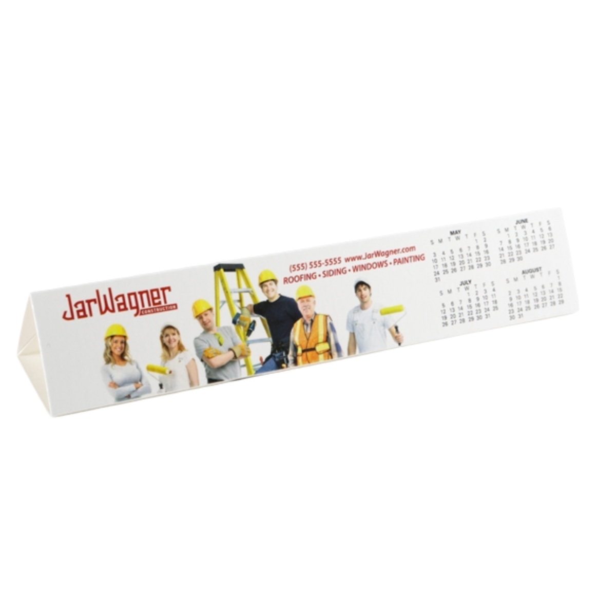 Custom imprinted dry erase calendar with glossy laminated finish.