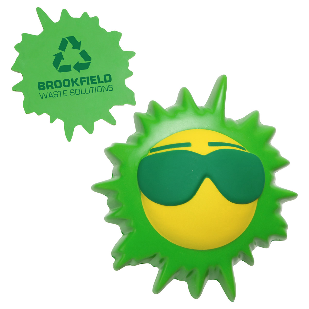 Cool sun-shaped polyurethane stress reliever toy.