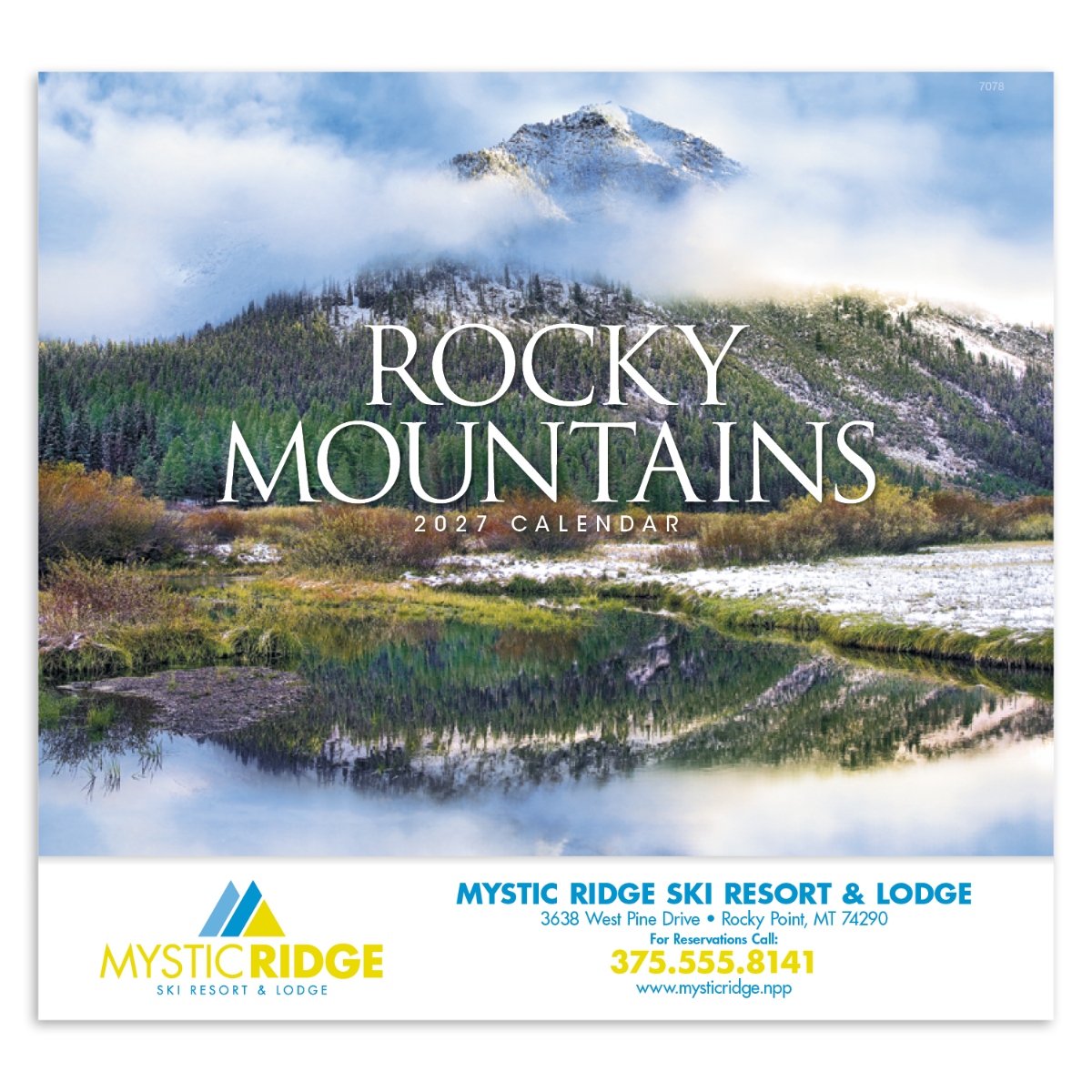 Rocky Mountains wall calendar featuring breathtaking mountain landscape photography.