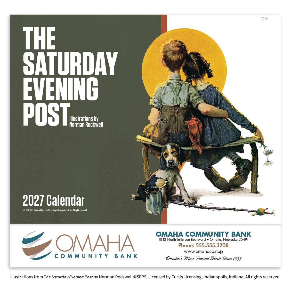 Wall calendar featuring classic Norman Rockwell illustrations from The Saturday Evening Post.