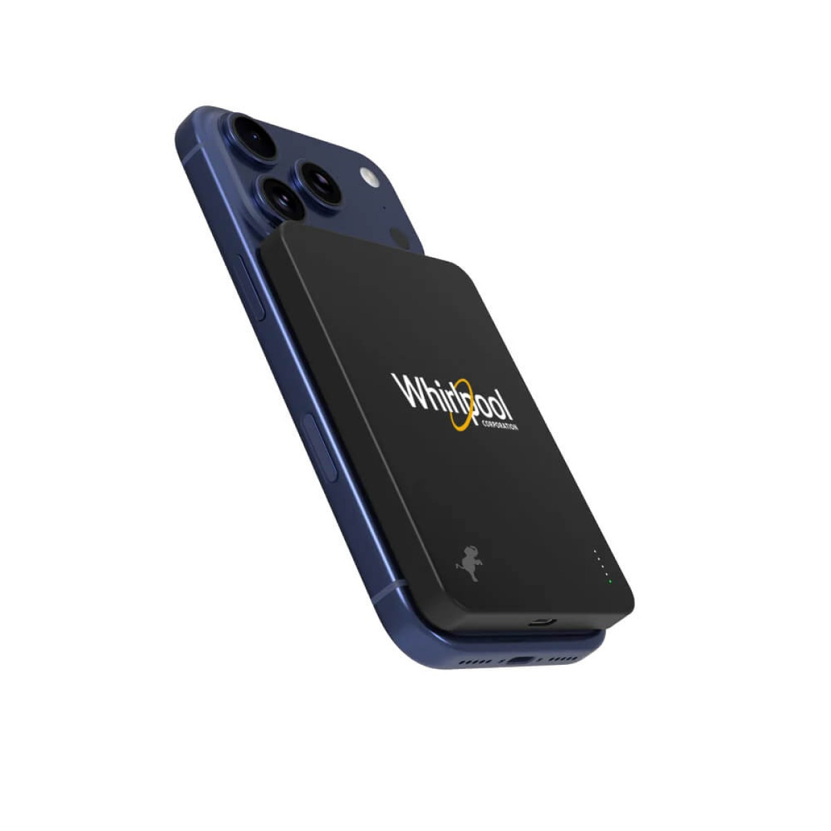 Black Nimble CHAMP Wireless 5K Magnetic Portable Charger, compact magnetic wireless power bank with a smooth rounded design, USB-C charging port, and pocket-sized profile for wirelessly charging MagSafe-compatible smartphones and USB-C devices on the go.