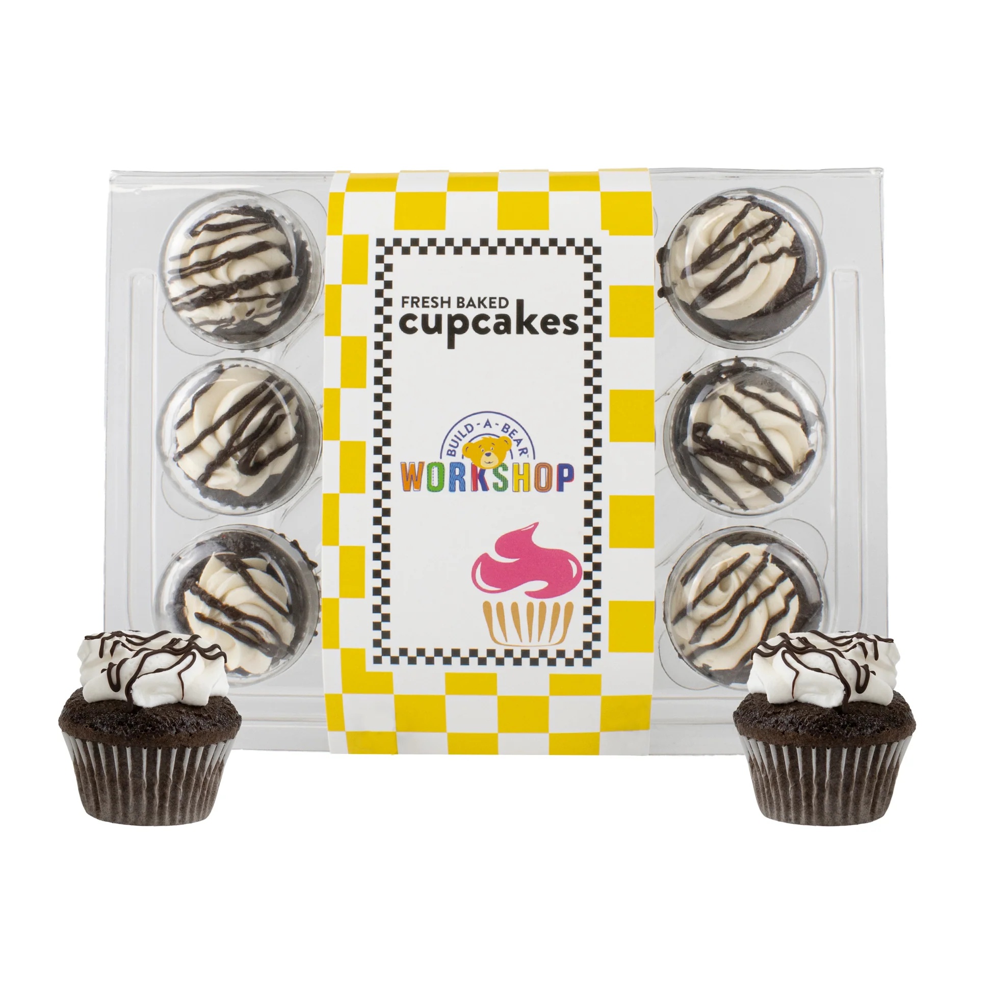 Chocolate Vanilla bite-size cupcake collection featuring a combination of chocolate and vanilla cupcakes presented in a packaged sleeve.