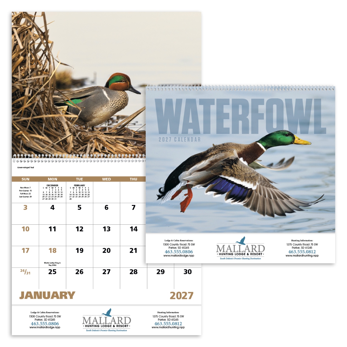 Wall calendar featuring North American waterfowl and scenic wildlife photography.