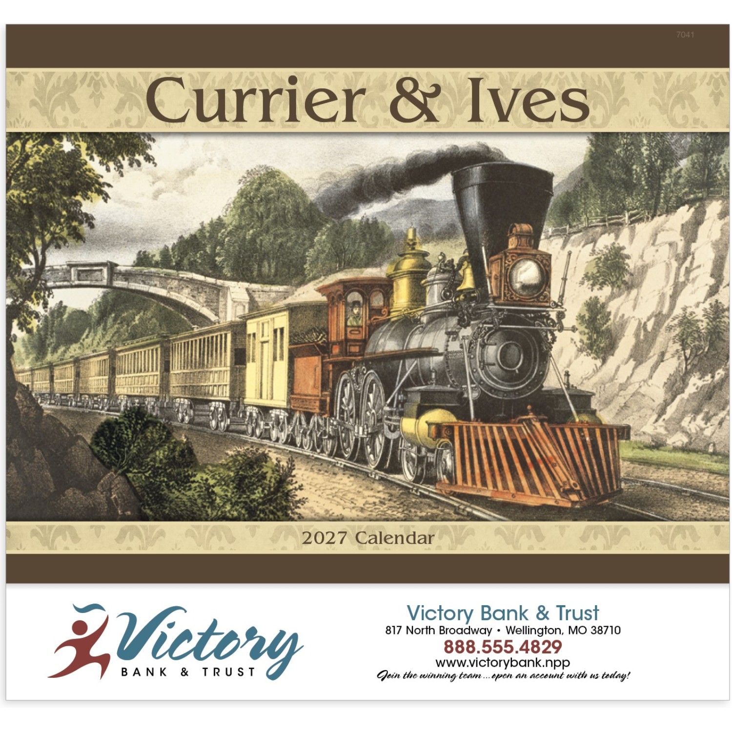 Currier & Ives Stapled Calendar featuring classic Americana artwork by Currier & Ives, full-color monthly illustrations, glossy stapled pages, and monthly calendar grids, designed as a wall calendar for home, office, and year-round scheduling.