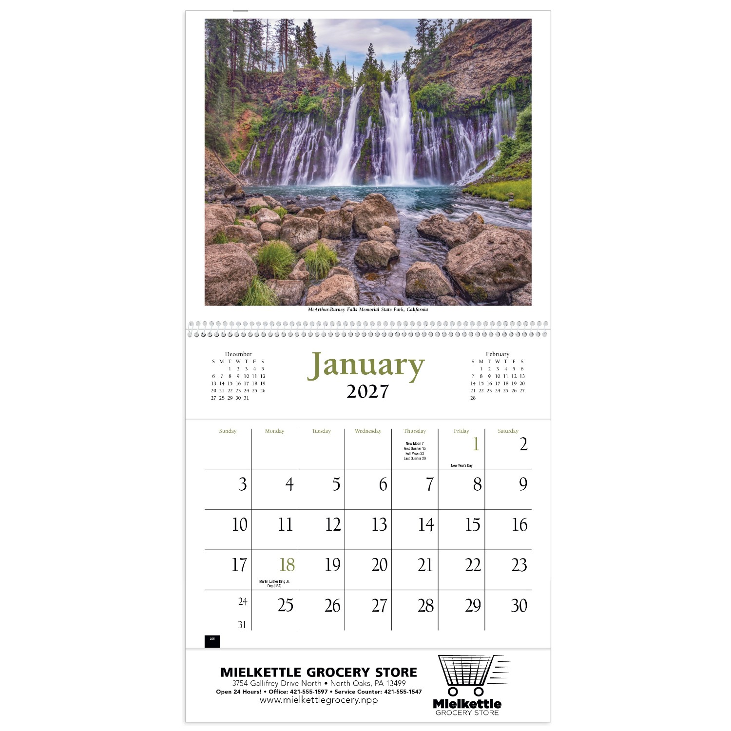 Scenic America® Pocket Calendar featuring scenic photography of America's landscapes, a pocket-style wall calendar with monthly calendar grids, built-in storage pockets for receipts and reminders, and a compact design for home, office, and everyday organization.