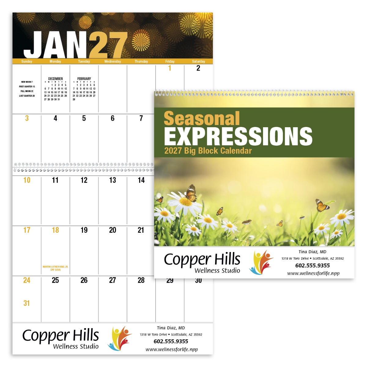 Stay organized throughout the year while enjoying the beauty of the changing seasons with this versatile calendar. Designed as a custom promotional product, it can be branded with your logo or message to provide a practical and memorable way to keep your brand visible. Product Features: 13-month calendar with December printed on the back mount Provides plenty of writing space for schedules, notes, and reminders Features high-quality seasonal imagery Gloss paper stock with a UV-coated cover FSC®-certified materials sourced from responsibly managed forests and other controlled sources Ideal for healthcare, communications, and retail industries Assembled in the USA