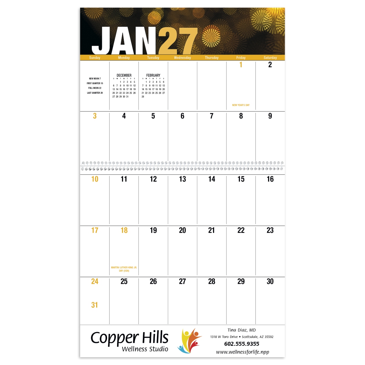 Stay organized throughout the year while enjoying the beauty of the changing seasons with this versatile calendar. Designed as a custom promotional product, it can be branded with your logo or message to provide a practical and memorable way to keep your brand visible. Product Features: 13-month calendar with December printed on the back mount Provides plenty of writing space for schedules, notes, and reminders Features high-quality seasonal imagery Gloss paper stock with a UV-coated cover FSC®-certified materials sourced from responsibly managed forests and other controlled sources Ideal for healthcare, communications, and retail industries Assembled in the USA