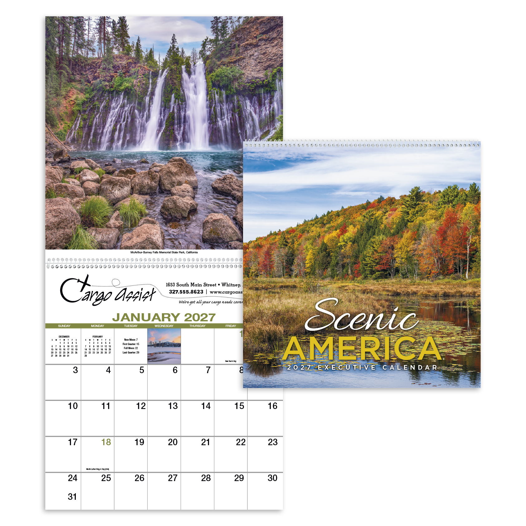 Scenic America® Executive Appointment Calendar featuring breathtaking full-color American landscape photography, a large-format executive wall calendar with spacious monthly appointment grids, and a professional design for home, office, and year-round scheduling.