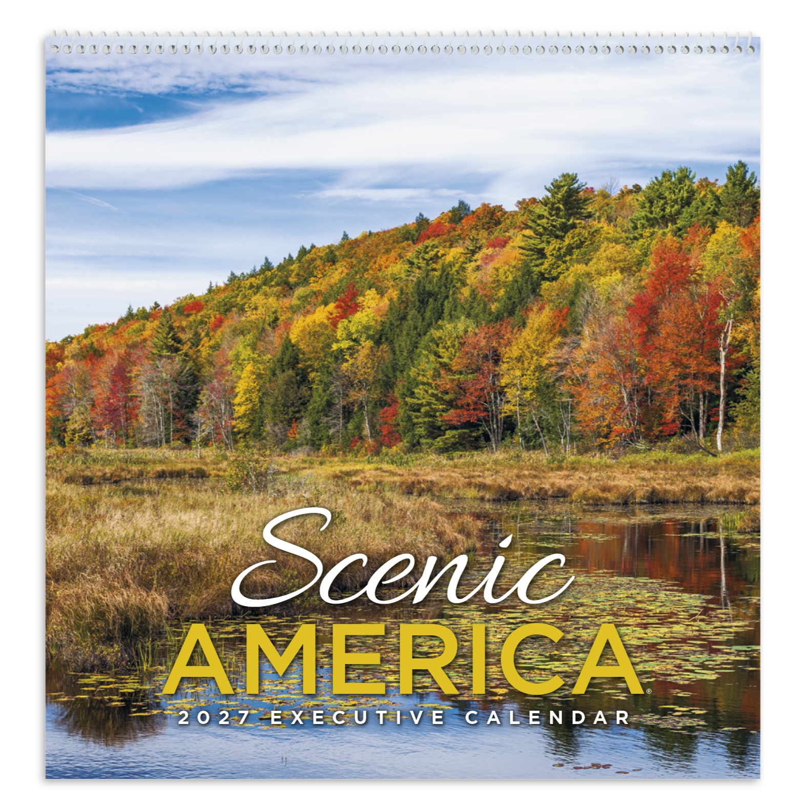 Scenic America® Executive Appointment Calendar featuring breathtaking full-color American landscape photography, a large-format executive wall calendar with spacious monthly appointment grids, and a professional design for home, office, and year-round scheduling.