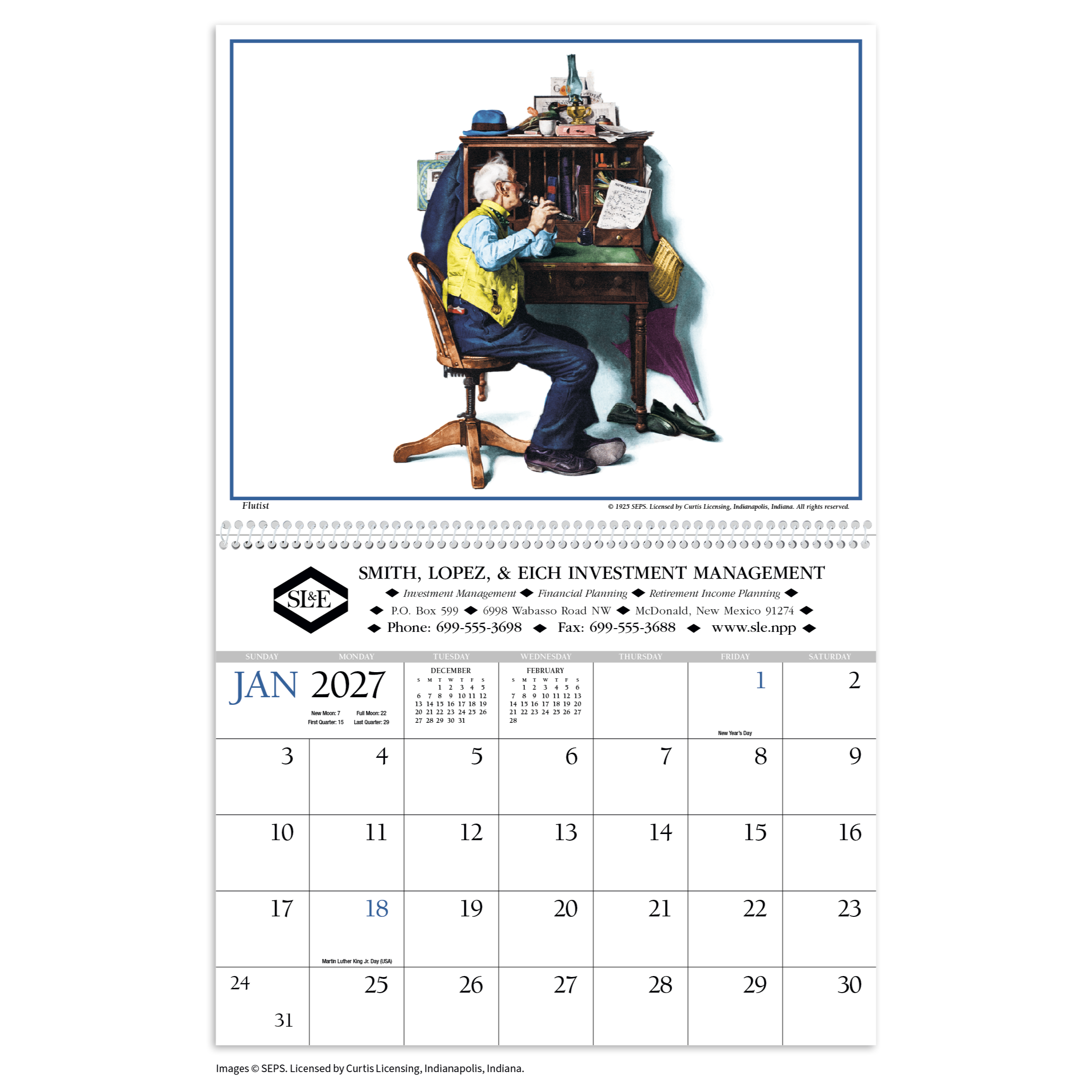 Rockwell Monthly Appointment Calendar featuring iconic Norman Rockwell illustrations from The Saturday Evening Post, a large-format wall calendar with spacious monthly appointment grids, full-color artwork, and a professional design for home, office, and year-round scheduling.