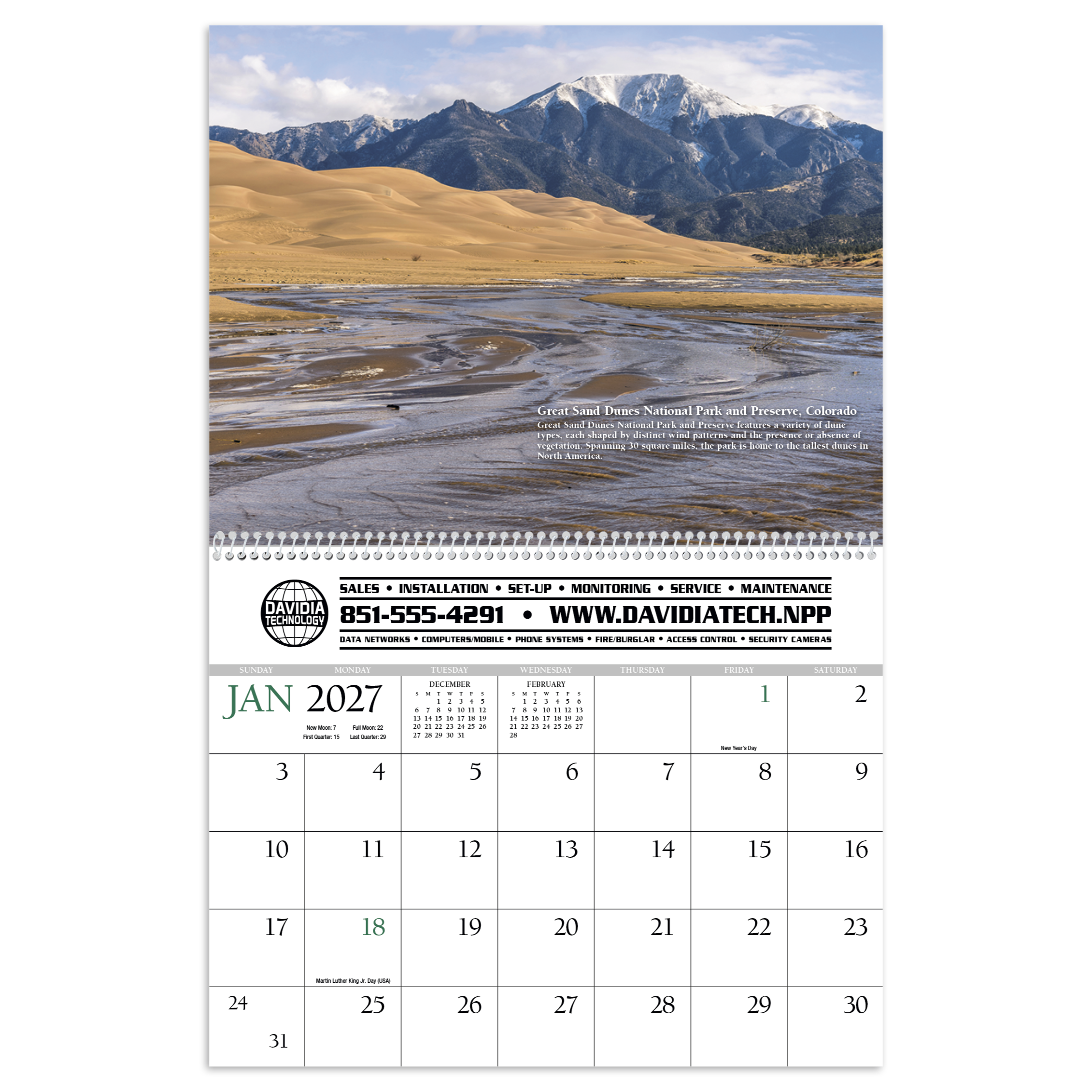Earth Appointment Calendar featuring stunning full-color photography of unique natural phenomena, a large-format wall calendar with spacious monthly appointment grids, glossy UV-coated pages, and a professional design for home, office, and year-round scheduling.