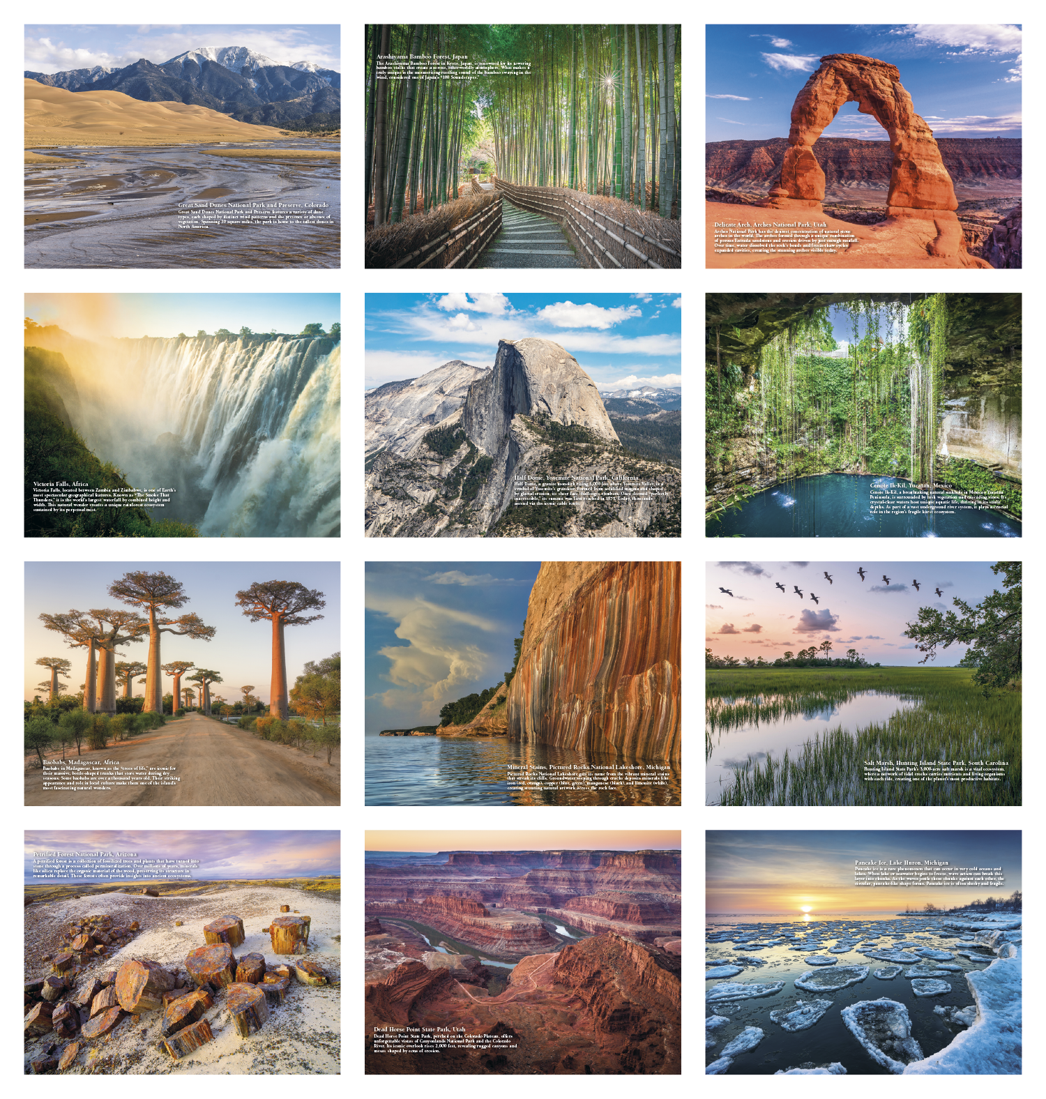 Earth Appointment Calendar featuring stunning full-color photography of unique natural phenomena, a large-format wall calendar with spacious monthly appointment grids, glossy UV-coated pages, and a professional design for home, office, and year-round scheduling.