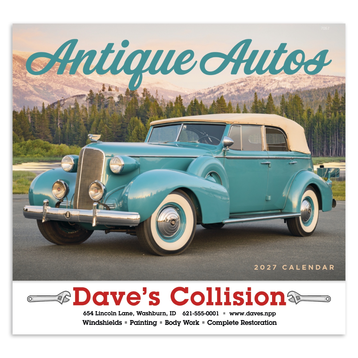 Classic car wall calendar featuring elegant vintage automobiles with timeless styling and high-quality photography.