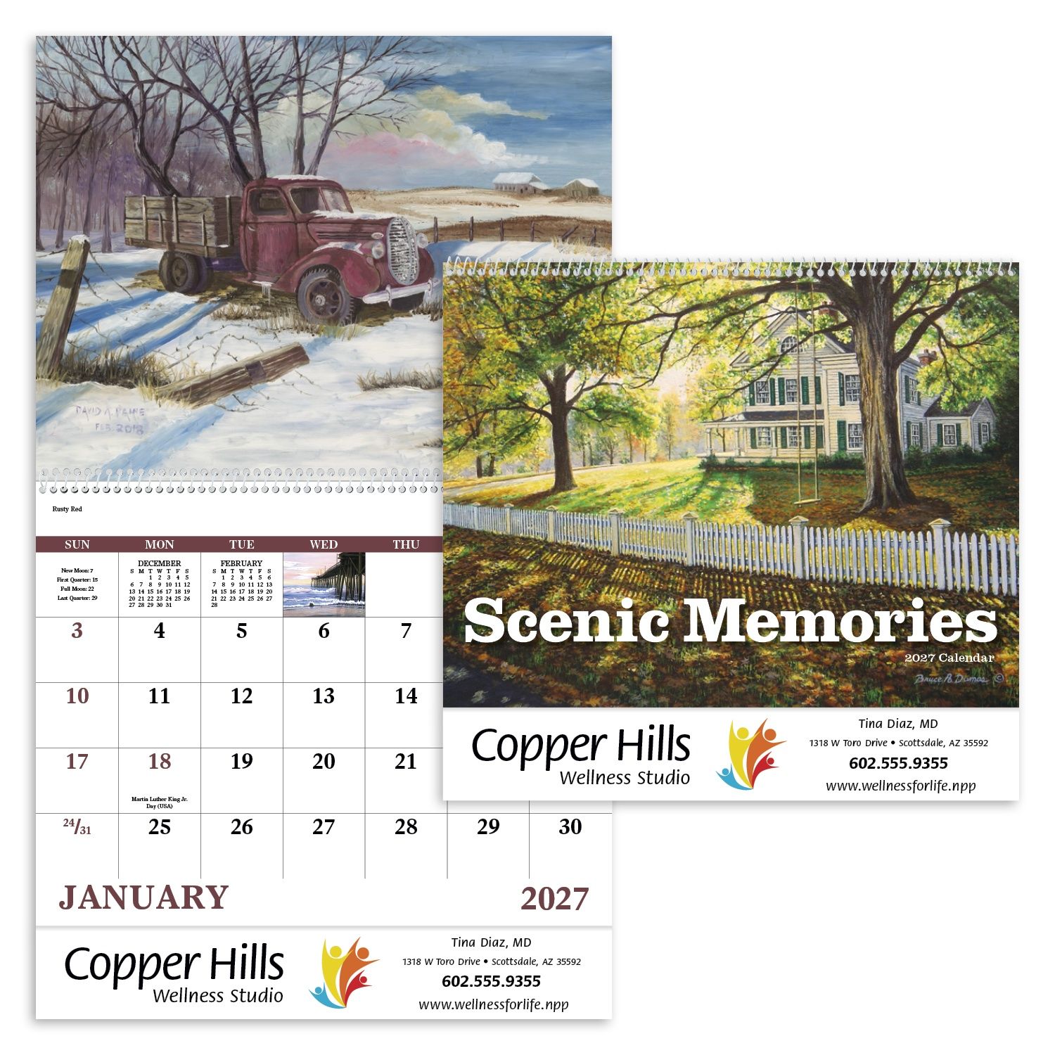 Scenic promotional calendar featuring nostalgic images that evoke a simpler time, with high-quality photography and an FSC®-certified gloss paper cover.