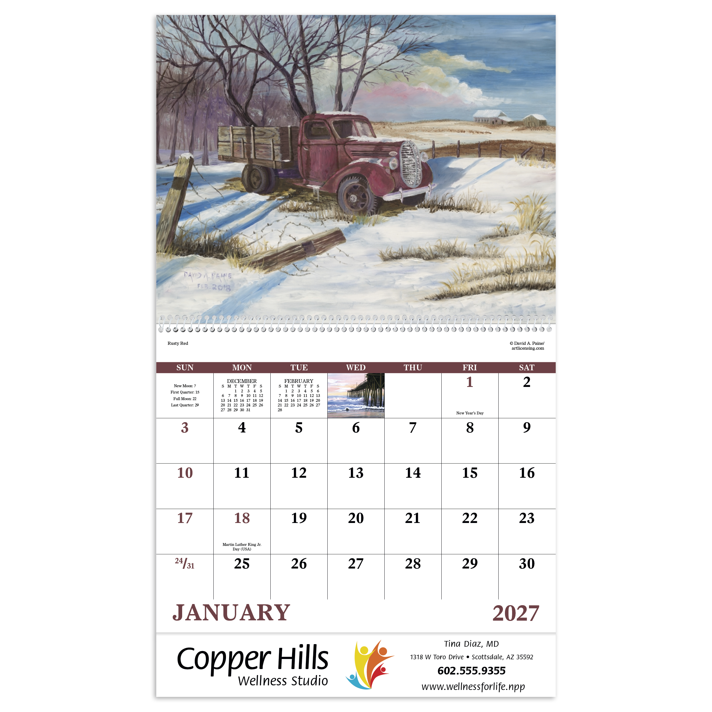 Scenic promotional calendar featuring nostalgic images that evoke a simpler time, with high-quality photography and an FSC®-certified gloss paper cover.
