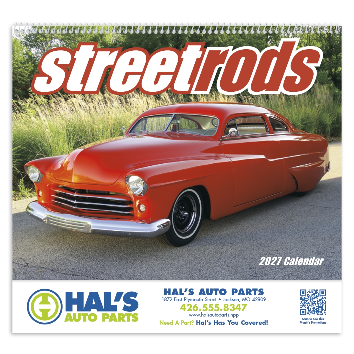 Hot rod wall calendar featuring powerful classic cars, custom vehicles, and high-quality automotive photography.