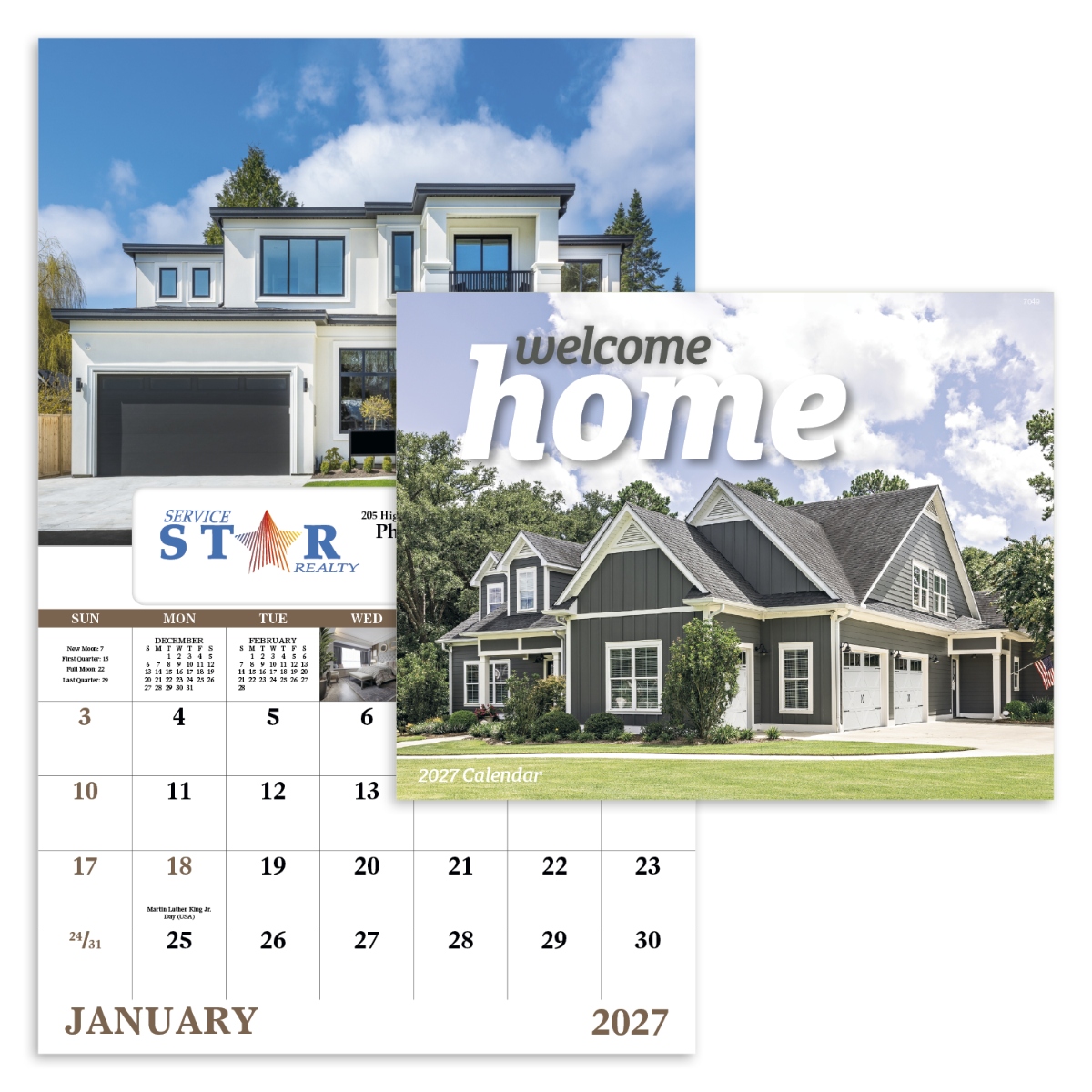 Wall calendar featuring beautiful homes, elegant architecture, and high-quality residential photography.